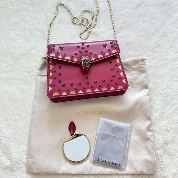 NEW!!!  BVLGARI  Serpenti Forever Star Studs Shoulder Bag Authentic Retail 2900$ - Picture 1 of 10